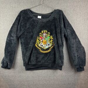 Harry Potter Sweater Womens Small Hogwarts‎ Crest Pullover Fuzzy Cozy Pajama Top